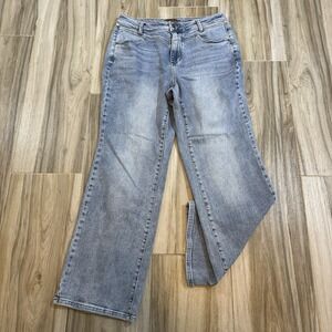 Judy Blue Jeans Womens Size 16W Blue Retro Wide Leg Fit Yoke High Waist Denim